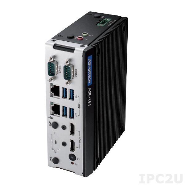 AIR-101-S62A1 Компактный компьютер с Intel Atom E3940 1.6ГГц, максимальная частота 1.8ГГц, 2x Intel Movidius Myriad X VPU MA2485, 8Гб DDR3L, 2x HDMI 1.4, 2xGbE, 1x 2.5&quot; SATA (64Гб SATA Slim), 2x RS-232/422/485, 4x USB 3.0, 1x MiniPCIe (VPU), 1x M.2 2230 для Wi-Fi