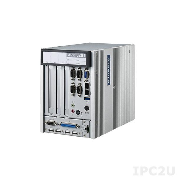 ARK-5261S-J0A1E Компактный компьютер с Intel Celeron J1900 2.0ГГц, 4Гб DDR3L, 2xGB LAN, 4xCOM, 6xUSB, Audio, PS/2, LPT, 8xDIO, 2xPCI, PCIe, 2 отсека 2.5&quot; HDD