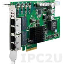 PCIE-1674E-AE Сетевая карта видеозахвата, 4 порта 10/100/1000 c PoE, PCI Express x4, IEEE 1588, Link Agregation, 8кВ ESD, 2кВ EFT, с функцией On/Off PoE, IEEE-1588 PTPv2