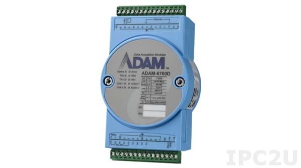 ADAM-6760D-A Шлюз ввода-вывода с 8 каналами SSR реле PhotoMOS SPST(Form A) 30VDC и 8 каналами DI 10-30VDC