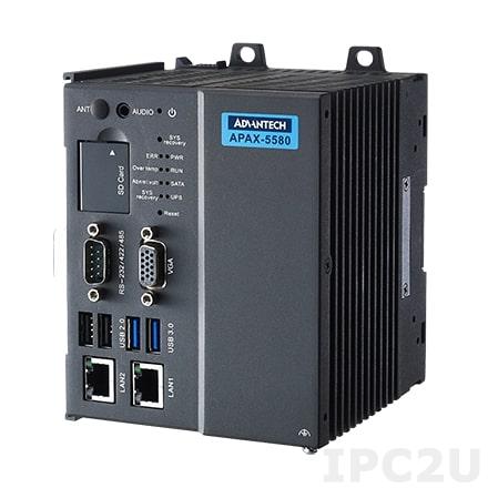 APAX-5580-474AE PC-совместимый промышленный контроллер Intel Core i7-4650U 1.7ГГц, 8Гб DDR3, 2xGLAN, 4xUSB, 1xRS-232/422/485, 1xVGA, Audio Out