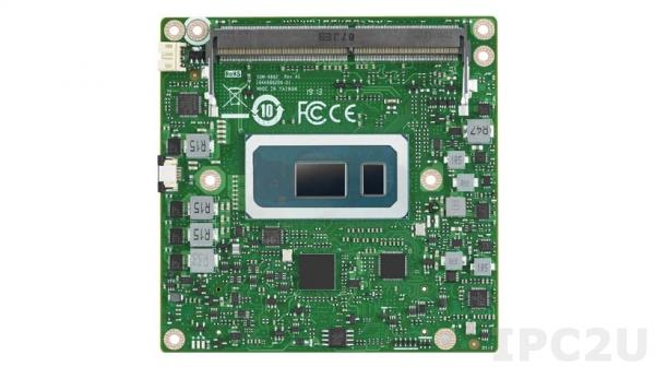 SOM-6882C7-S7A1 Процессорная плата COM Express R3.0 Type 6, Intel Core i7-8665UE, DDR4, 32Гб eMMC, 8Мб LLC, LVDS, 1xGbE LAN, 8xUSB 2.0, 4xUSB 3.2, 3xSATA II, 4x PCIe x1,1x PCIe x4, 8.5-20VDC-in