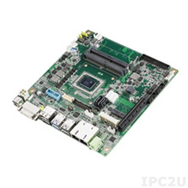 AIMB-227MG2-00A1E Процессорная плата Mini-ITX, AMD Quad RX-421BD 2.1ГГц, до 16Гб DDR4 SO-DIMM, DP/eDP/LVDS, DVI-D, HDMI, 2xGbe LAN, 2xSATA, 6xCOM, 4xUSB 2.0, 4xUSB 3.0, слоты расширения 1xMini-PCIe, 1xPCIe x8