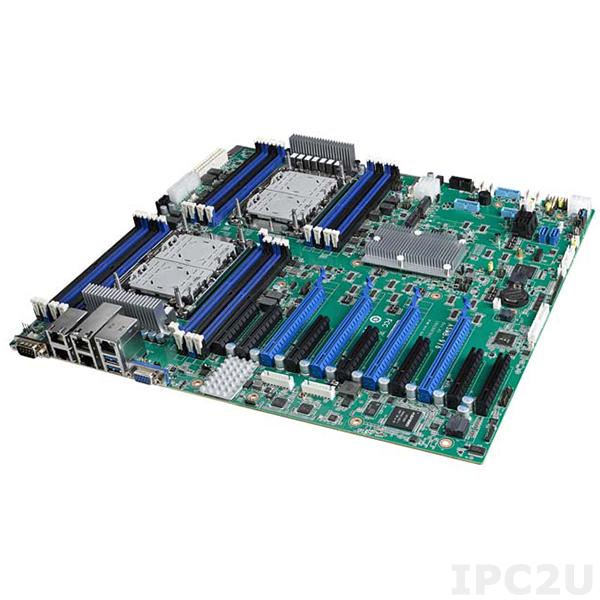 ASMB-976T2-00A1 Серверная процессорная плата ATX с поддержкой Intel 3rd Gen Xeon Scalable, чипсет Intel С621A, DDR4, VGA, 2xGbE LAN, 2x10 GbE LAN, 8xUSB 3.2, 1xType-A USB 3.2, 1xType-A USB 2.0, 10xSATA 3, 4xPCIe x16, 7xPCIe x8, Audio, IPMI