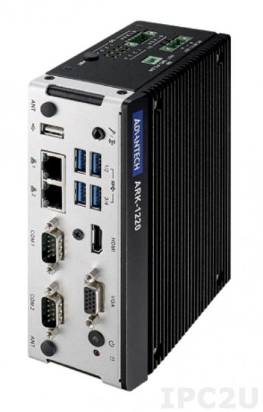 ARK-1220F-S6A1 Компактный компьютер с Intel Atom E3940 1.6ГГц, максимальная частота 1.8ГГц, до 8Гб DDR3L, VGA, HDMI, 2xGbE LAN, 2xCOM, 4xUSB 3.0, 1xUSB 2.0, отсек 2.5&quot; SATA, SIM, MiniPCIe, mSATA, 1x M.2 2230 для Wi-Fi модуля
