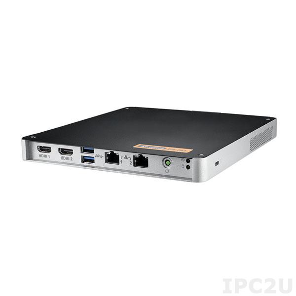 DS-081GB-U4A1E Компактный безвентиляторный компьютер c intel Core i5 6300U, DDR4 до 32ГБ 2xSO-DIMM, 2xGb LAN, Intel AMT (LAN1), 2xHDMI, Audio, 4xUSB, 1xSPDIF, 1x2.5 SATA III, 1xMini PCIe (mSATA), 1xRS-232, 19V DC