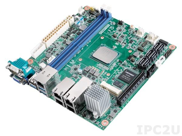 AIMB-290G4-S1A1E Процессорная плата Mini-ITX, Intel Atom C3958 2.0 ГГц, 2x288-pin DDR4-1600/1866/2133/2400 МГц до 32 ГБ U-DIMM/64 ГБR-DIMM, ECC, VGA, 6xSATA III, 2xCOM, 4xUSB, 2xGbE & 2x10GbE LAN, 1xMini PCIe, 1xPCIe x8, GPIO 8 bit, KB/MS, Аудио
